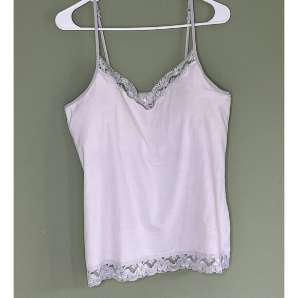 No Boundaries Juniors Cami XXL Shelf Bra Lace Trim Y2K Preppy Romantic Soft Girl - Picture 1 of 8